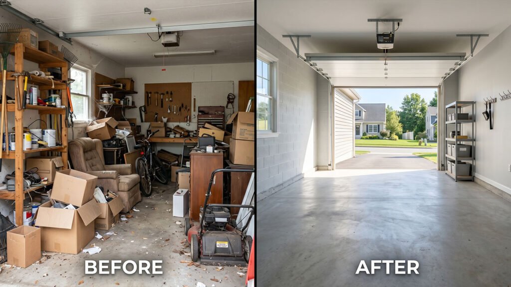 clean and organized room after junk removal service in Massachusetts